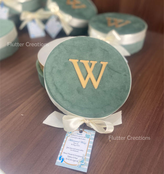 Birth Announcement Box - Velvet Box