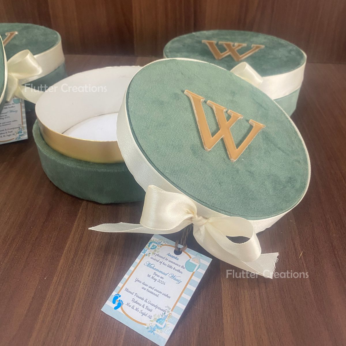 Birth Announcement Box - Velvet Box