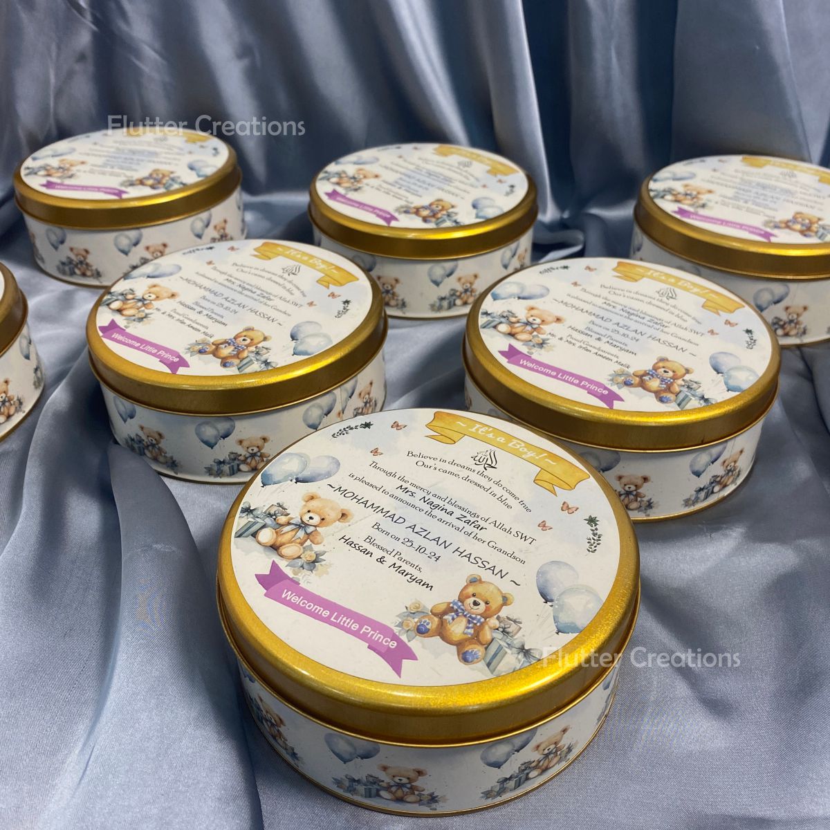 Tin Metal with Customized Print on Top and Bottom (Half kg Round)
