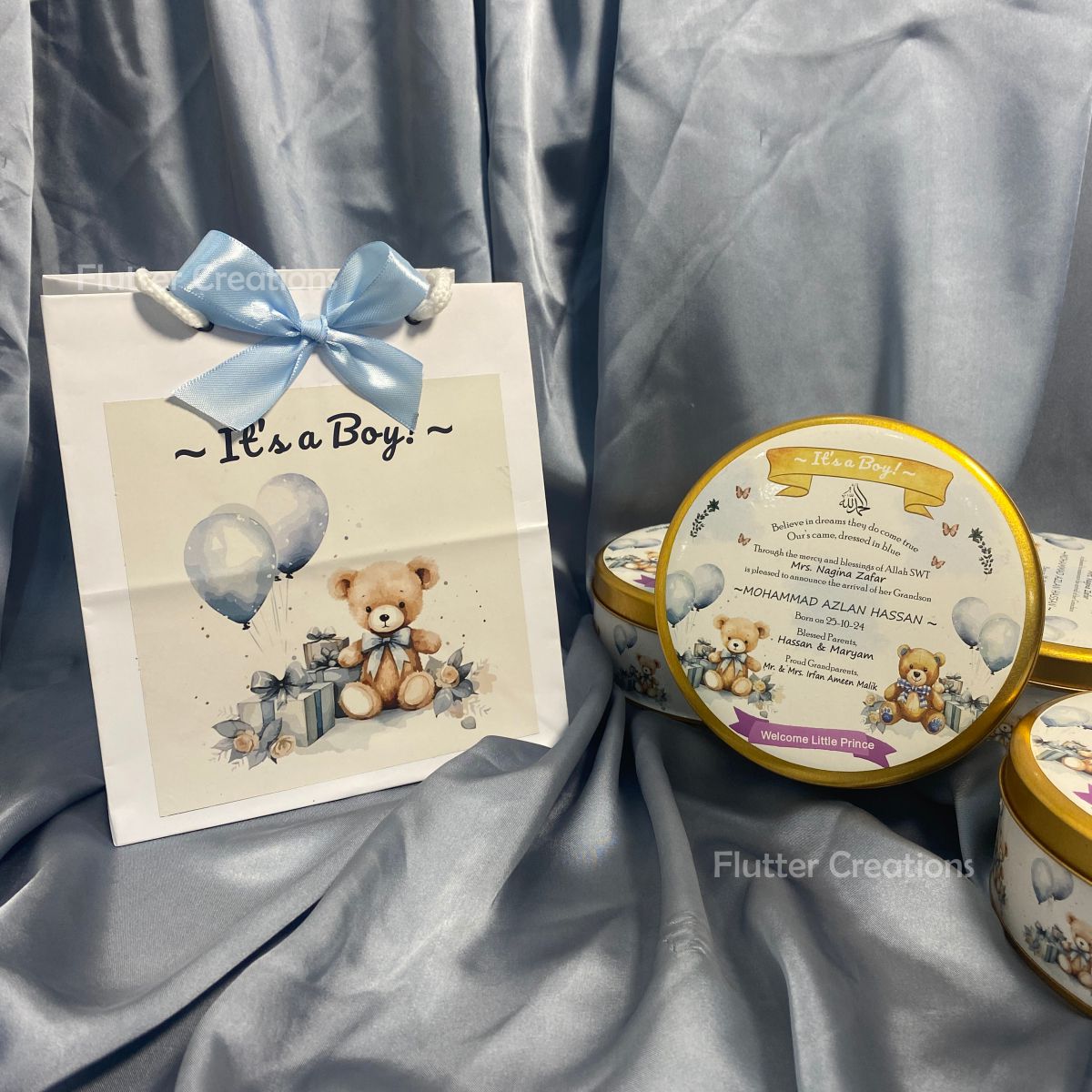 Tin Metal with Customized Print on Top and Bottom (Half kg Round)