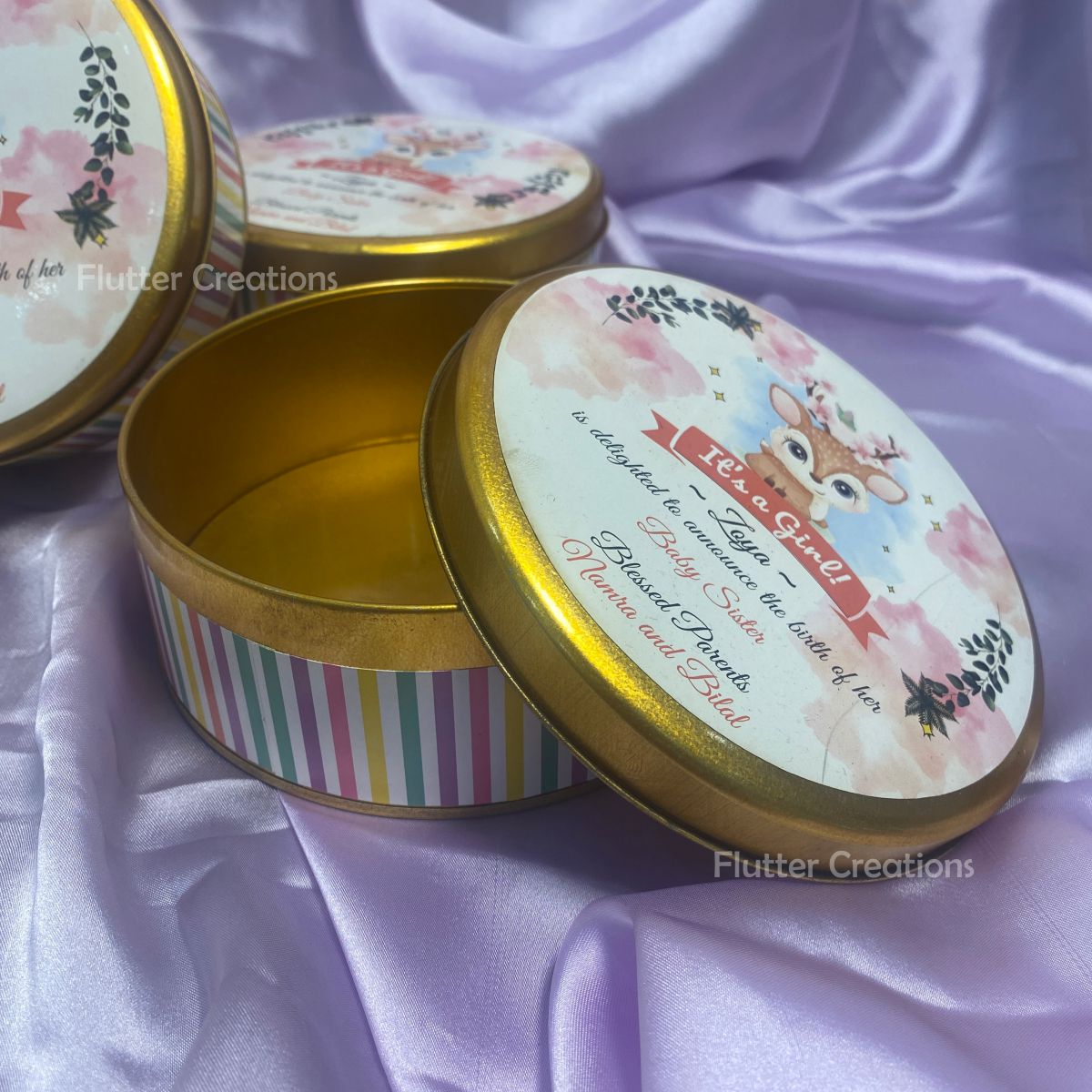 Tin Metal with Customized Print on Top and Bottom