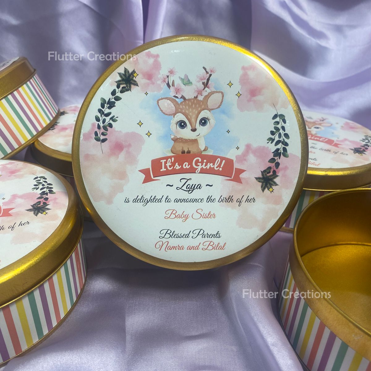 Tin Metal with Customized Print on Top and Bottom