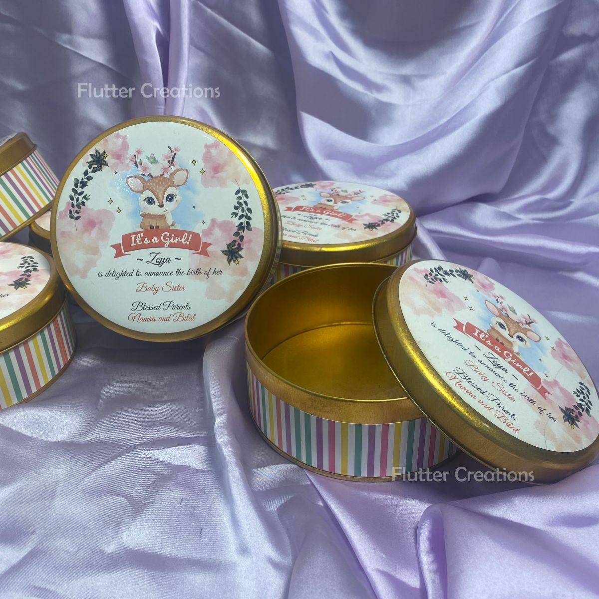 Tin Metal with Customized Print on Top and Bottom