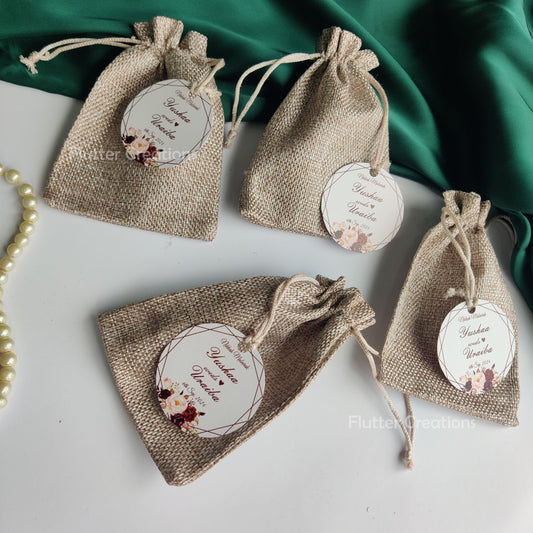 Khaki Jute Pouch/Potli