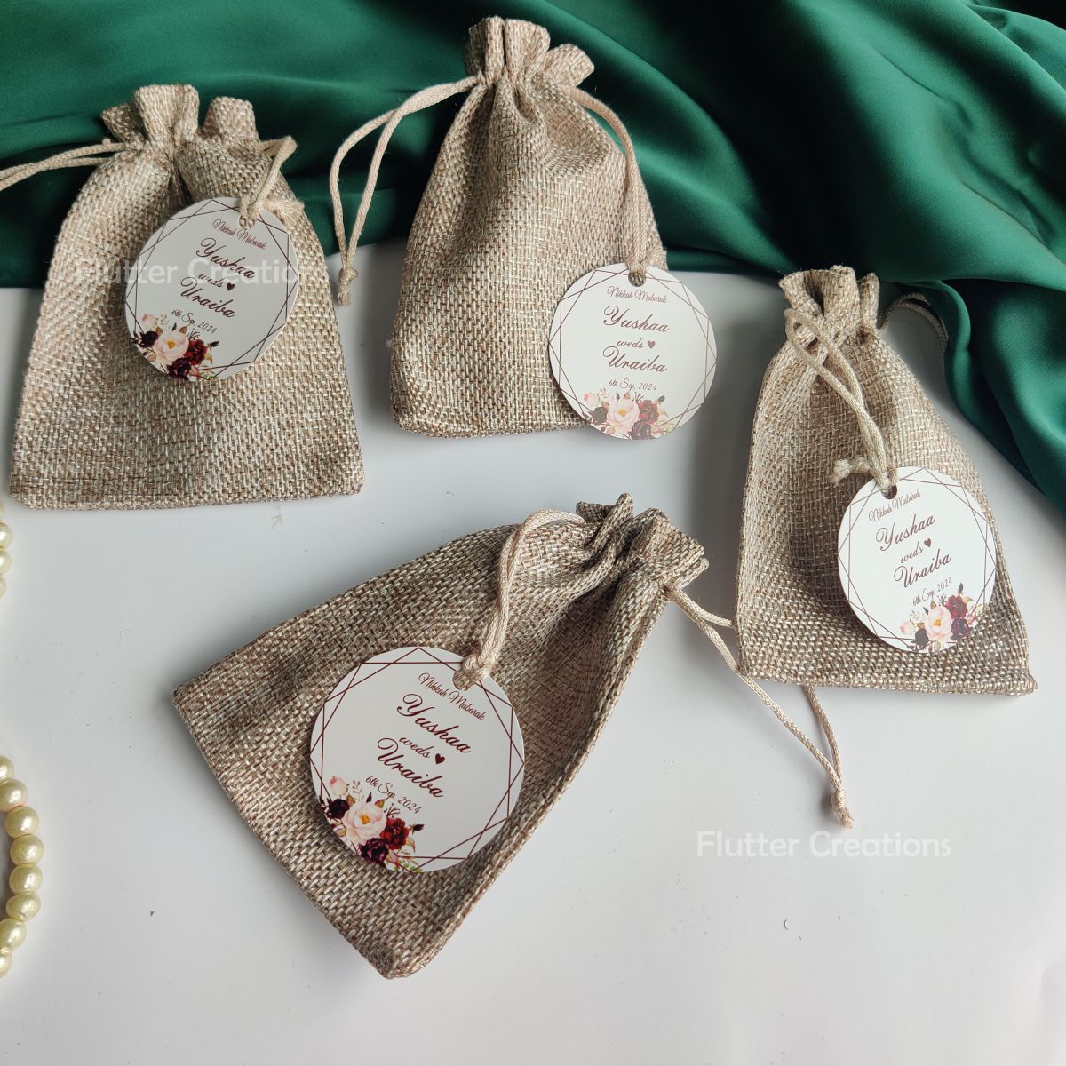 Khaki Jute Pouch/Potli