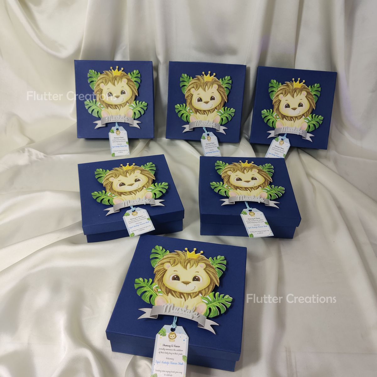 Lion Themed Baby Boy Announcement Box