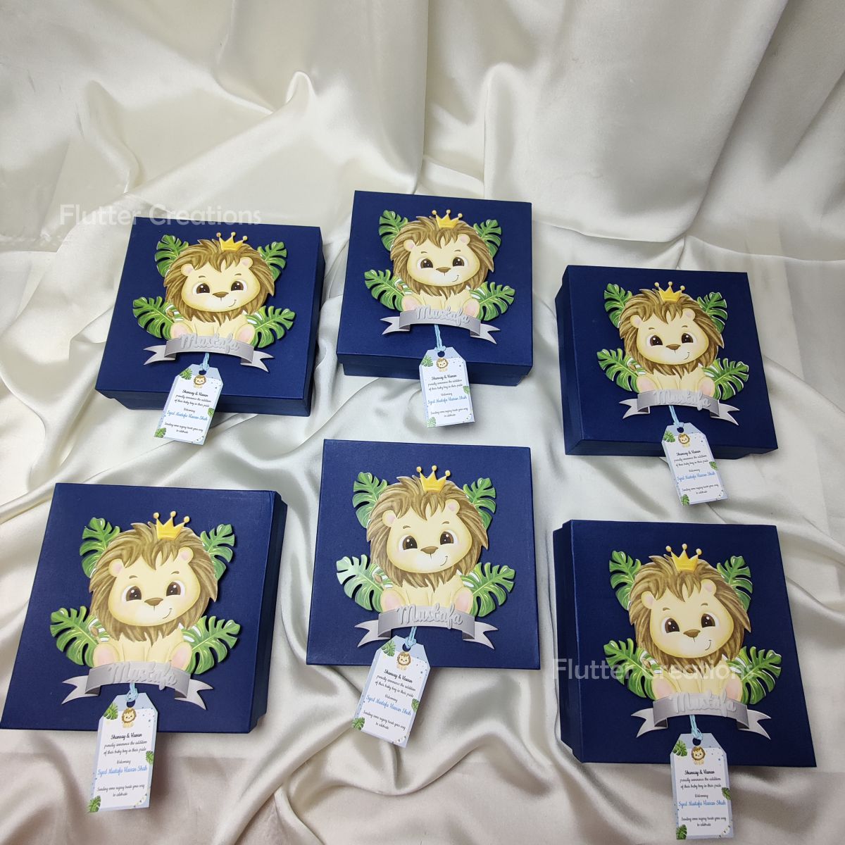 Lion Themed Baby Boy Announcement Box