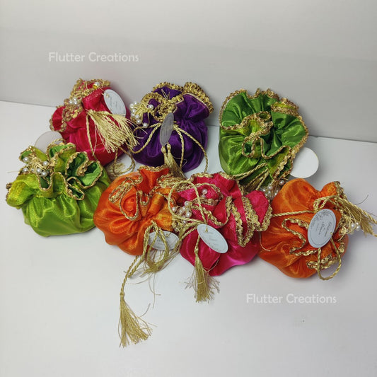 Double Lining Organza Pouch with Round Tag (Sharp Colors)