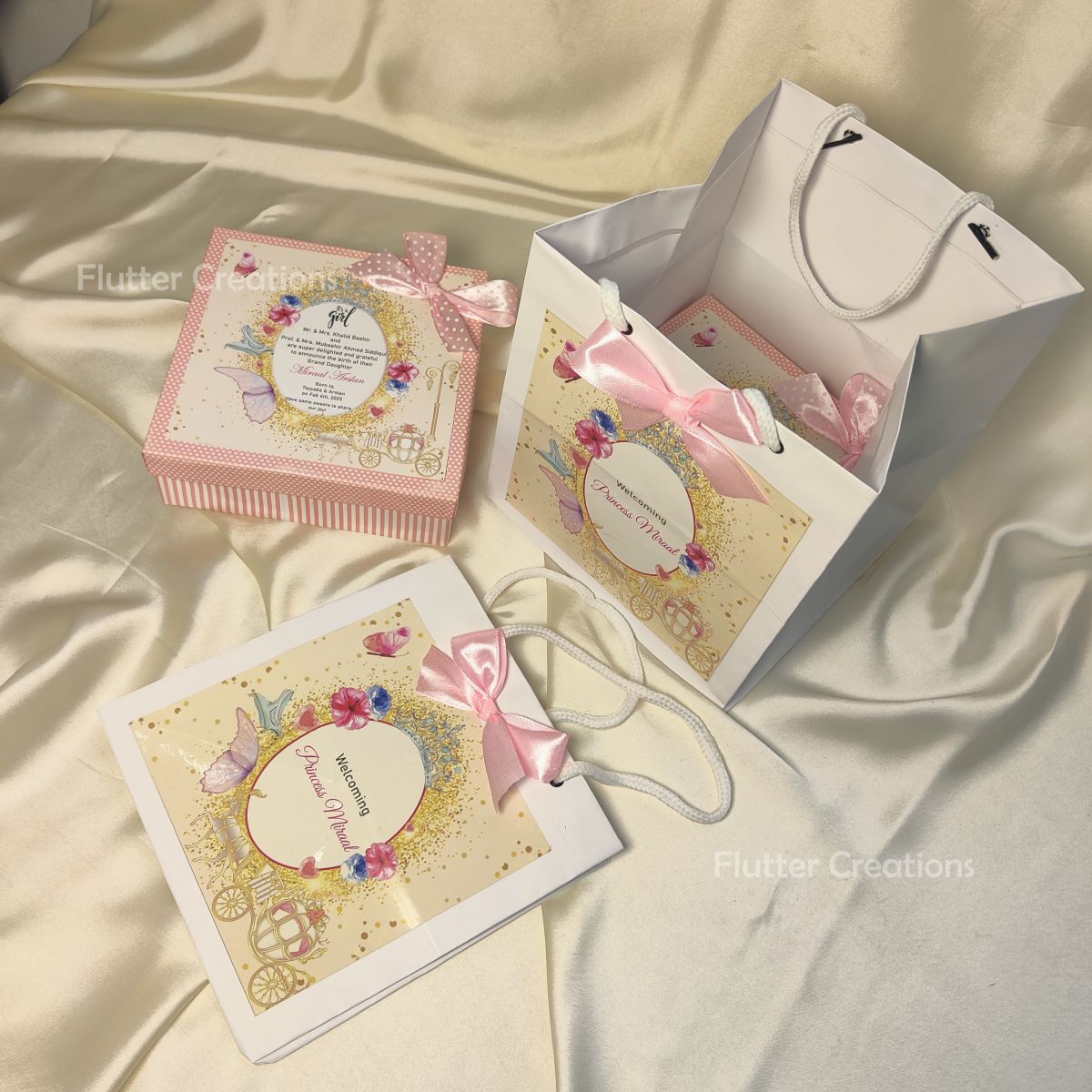 Cinderella - Baby Girl Announcement Hardboard Box
