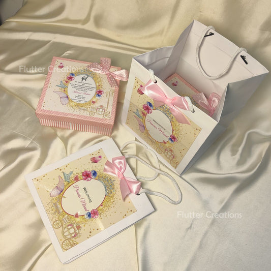 Cinderella Design - Baby Girl Announcement Hardboard Box