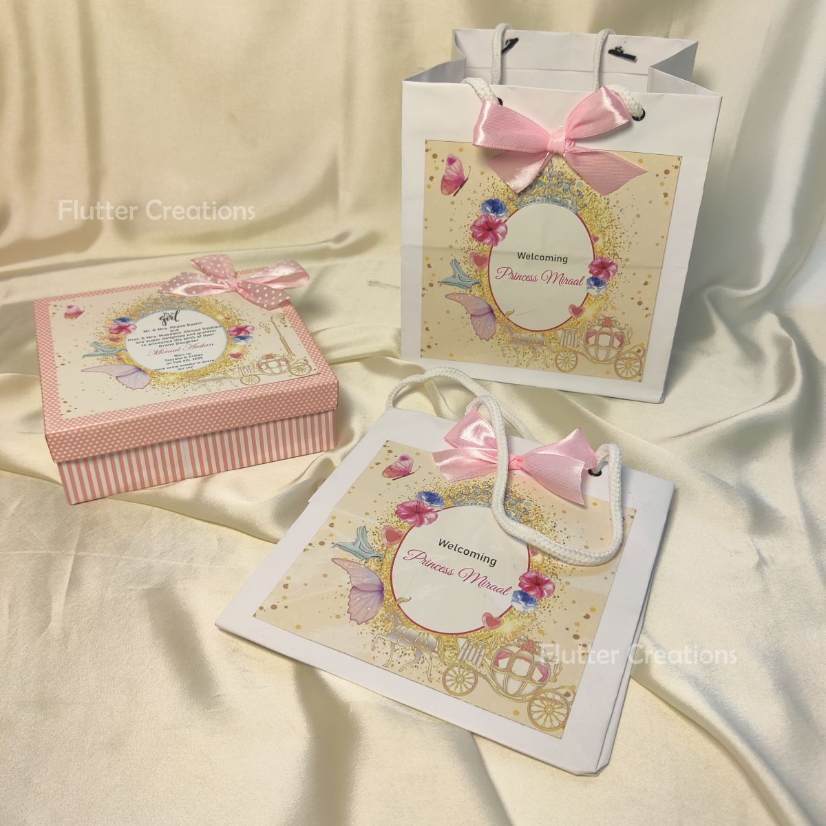 Cinderella - Baby Girl Announcement Hardboard Box
