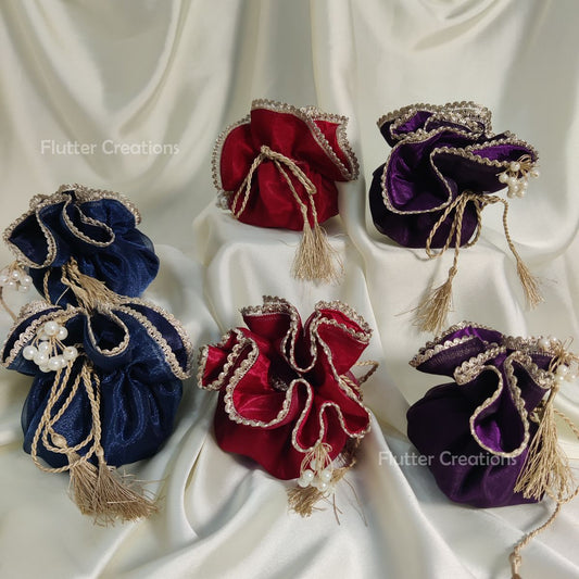 Double Lining Organza Pouch (Sharp Colors)