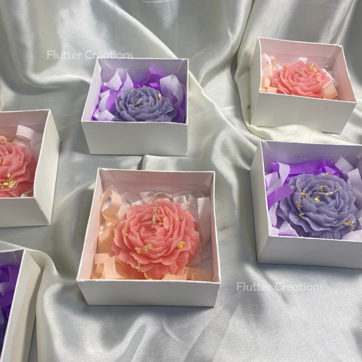 Gift Box with Ribbon, Stamen & Tag (Purple)