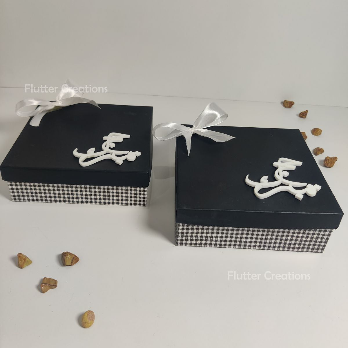 Black Chek Hajj Boxes (Top White Cutout)