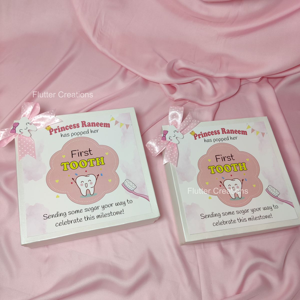 Tooth Announcement with Top Print & Ribbon