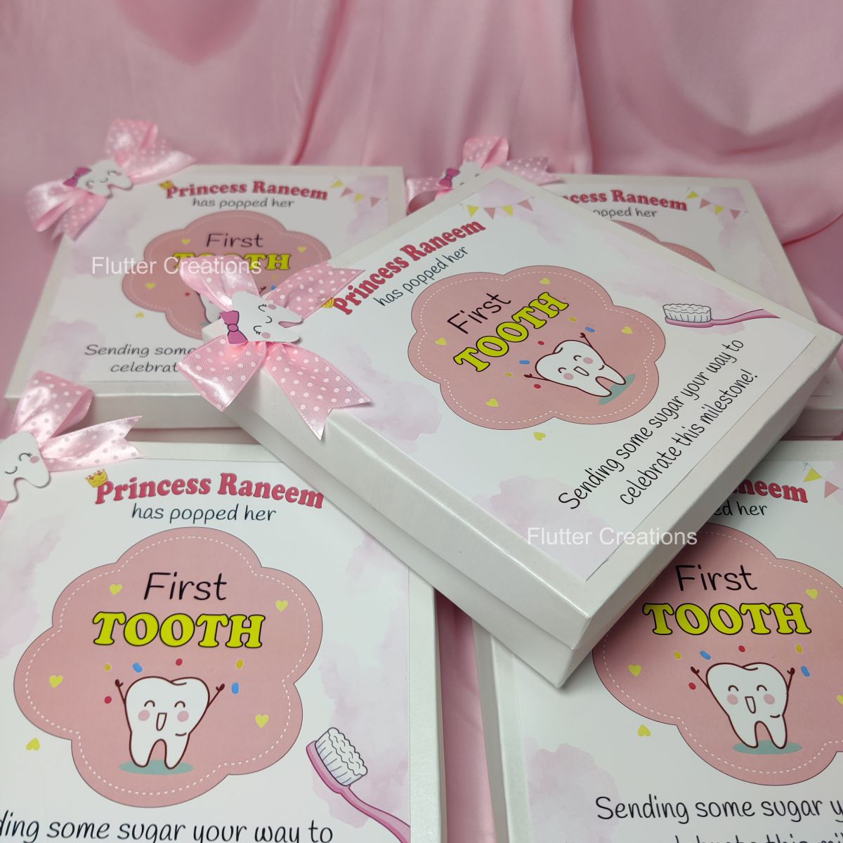 Tooth Announcement with Top Print & Ribbon