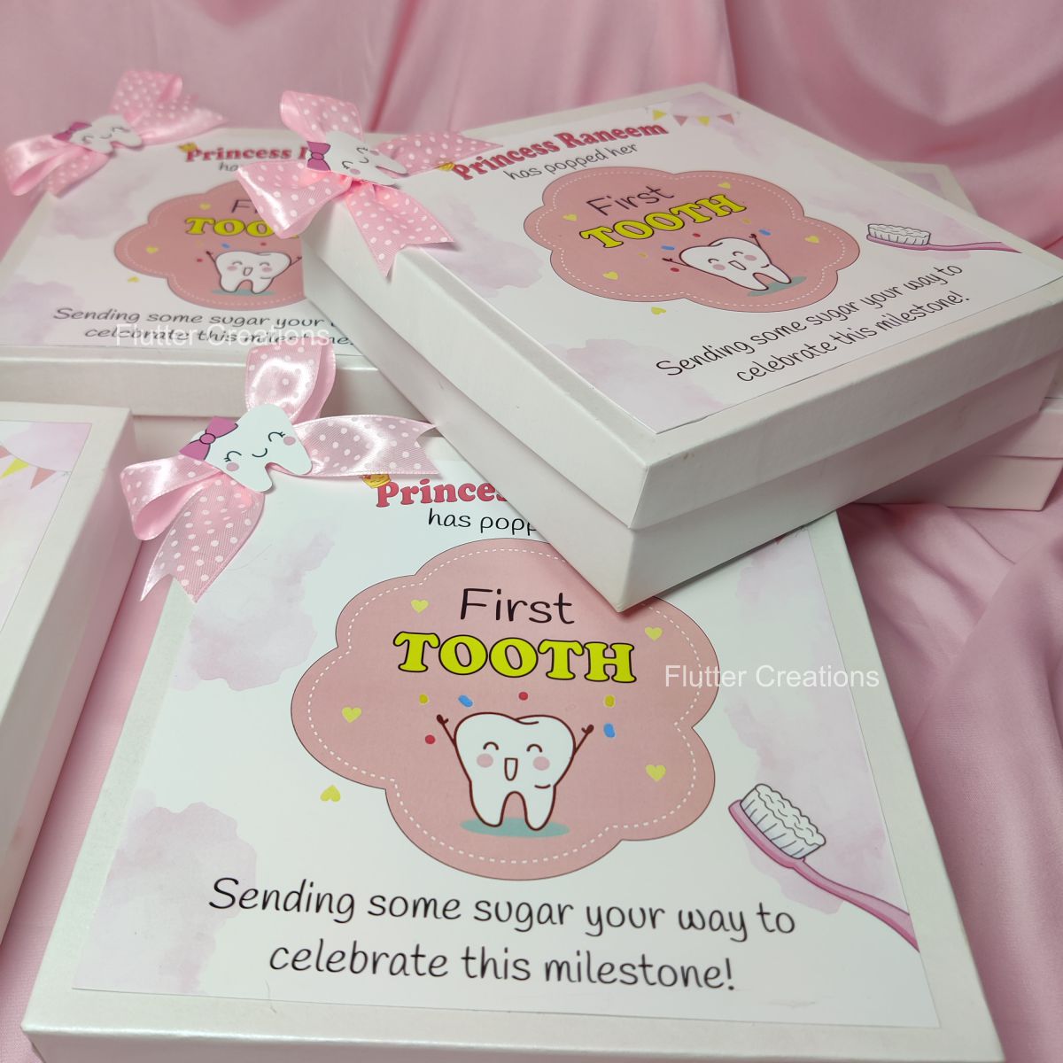 Tooth Announcement with Top Print & Ribbon
