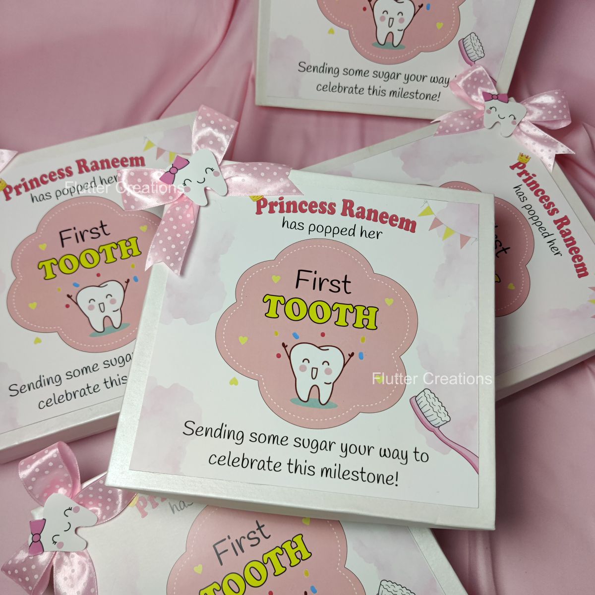 Tooth Announcement with Top Print & Ribbon