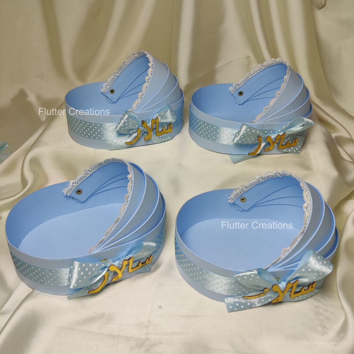 Cradle Box with Ribbon & Name Cutout