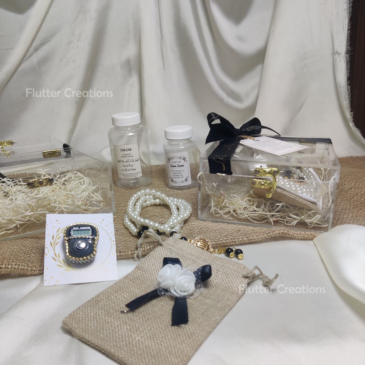 Acrylic box with Hajj Ribbon & Customized Tag