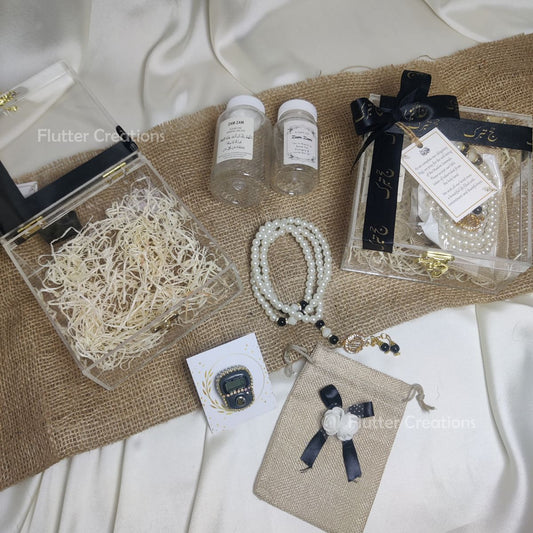 Acrylic box with Hajj Ribbon & Customized Tag