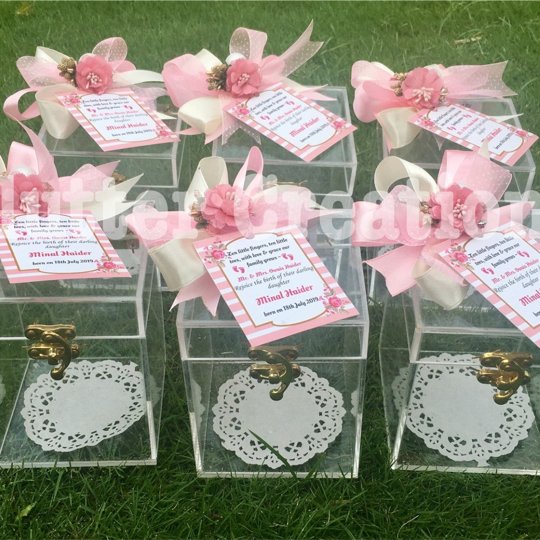 Pinkette - Baby Girl Announcement Acrylic Box