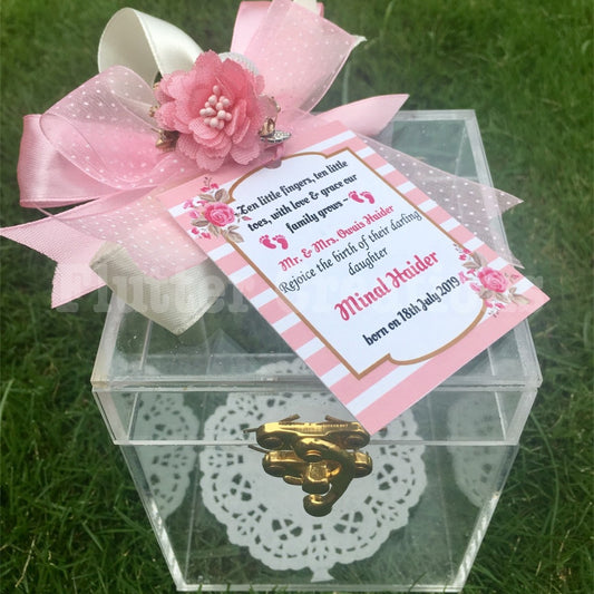 Pinkette - Baby Girl Announcement Acrylic Box