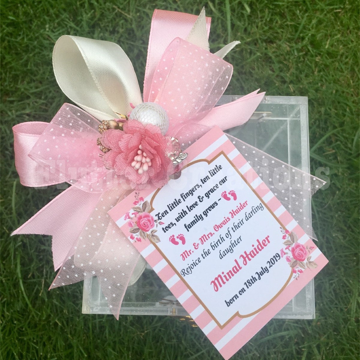 Pinkette - Baby Girl Announcement Acrylic Box