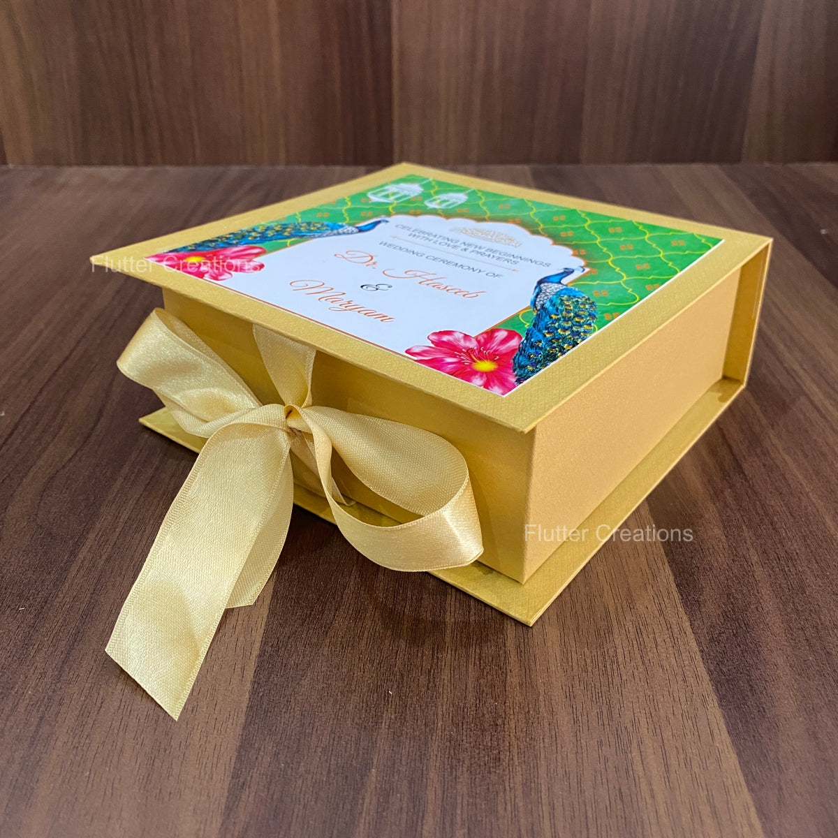 Golden Bookstyle Box with Top Printing & Partition