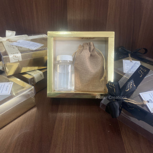 Golden Box with Hajj Ribbon & Customized Tag