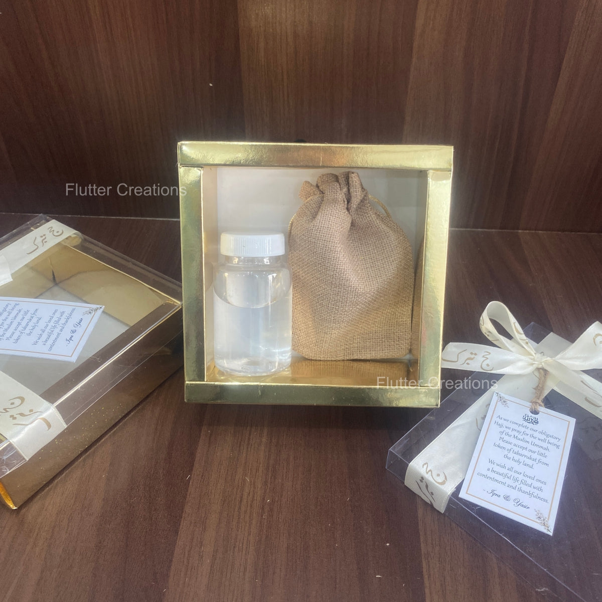 Golden Box with Hajj Ribbon & Customized Tag