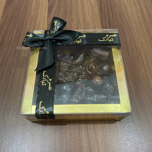 Golden Date Box with Black Ribbon