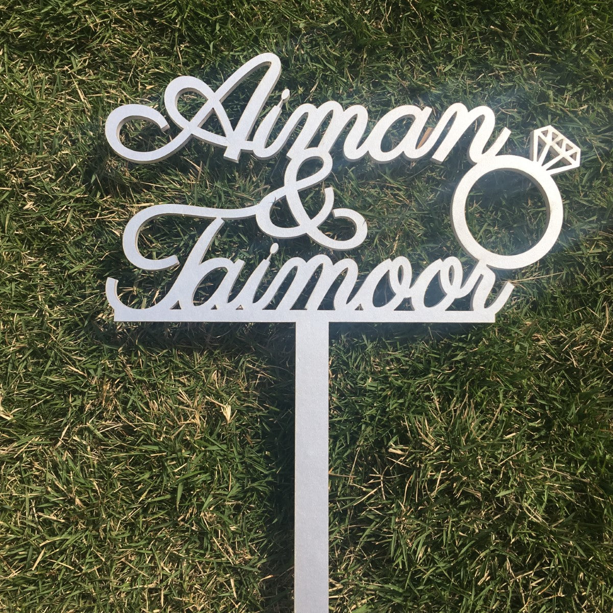 Acrylic Cake Topper (Silver)