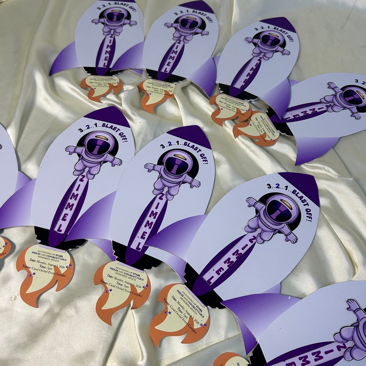 Astronaut Theme Birthday Invitation Cards
