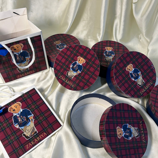 Red Ralph Lauren Baby Boy Announcement Round Box