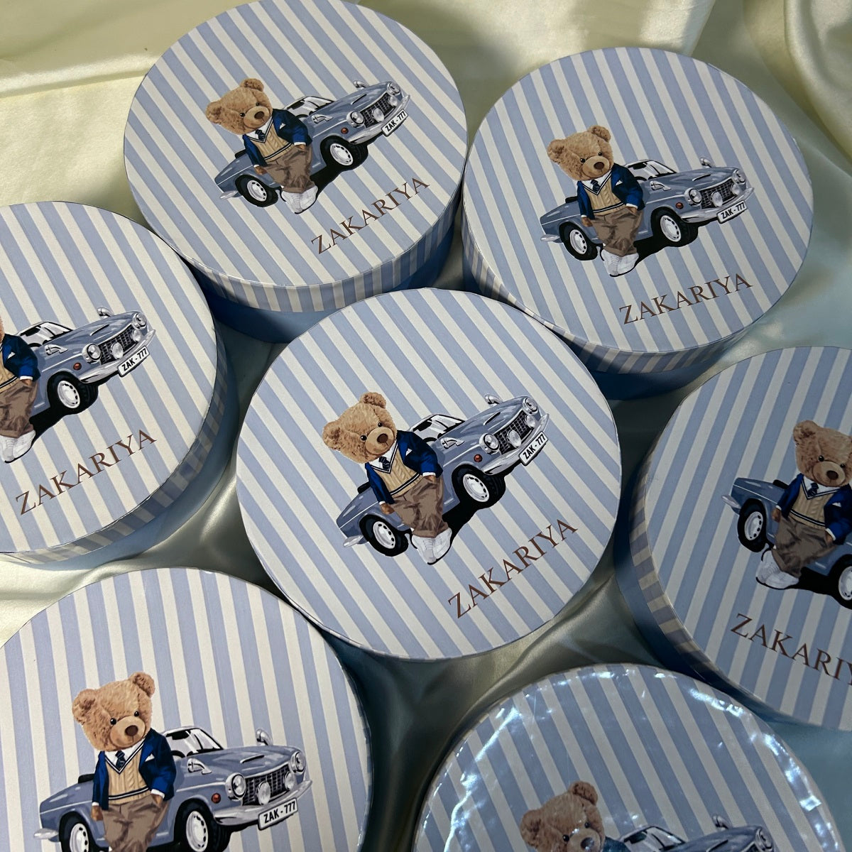 Light Blue Ralph Lauren Baby Boy Announcement Round Box