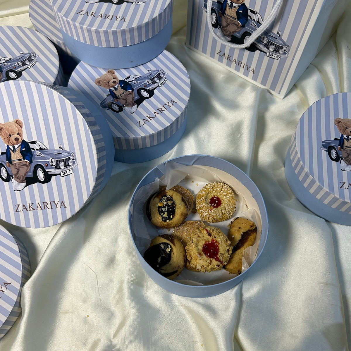 Light Blue Ralph Lauren Baby Boy Announcement Round Box