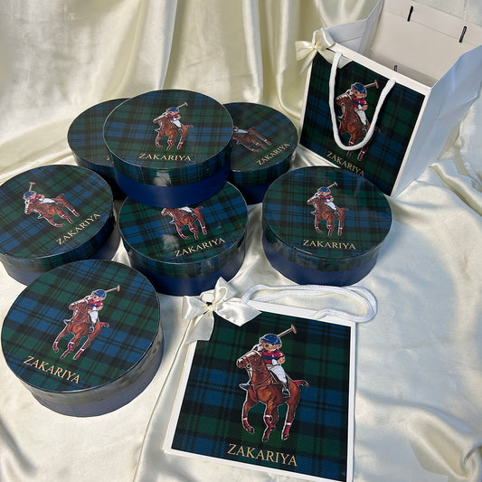 Blue Ralph Lauren Baby Boy Announcement Round Box