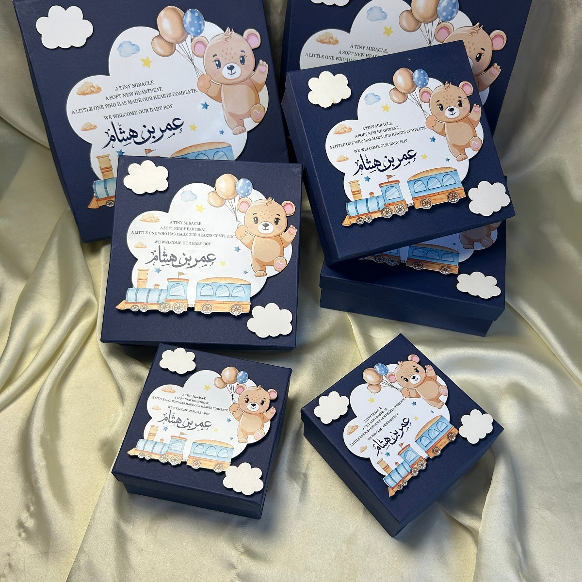 Baby Boy Announcement Box - HAB with Teddy