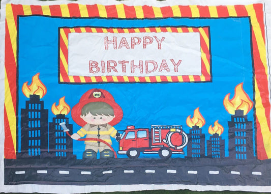 Fire Fighter Themed Backdrop Flex