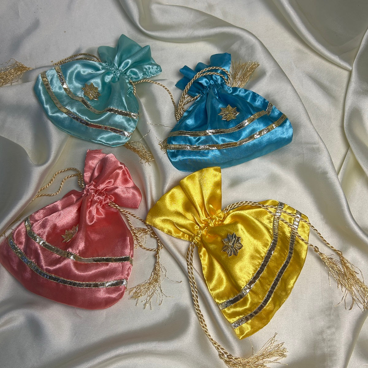 Silk Pouches with Gota