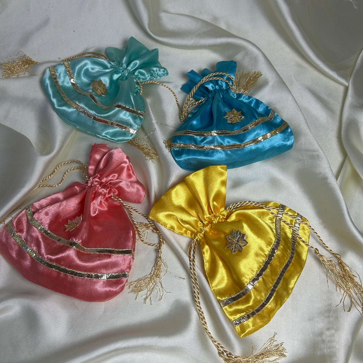 Silk Pouches with Gota