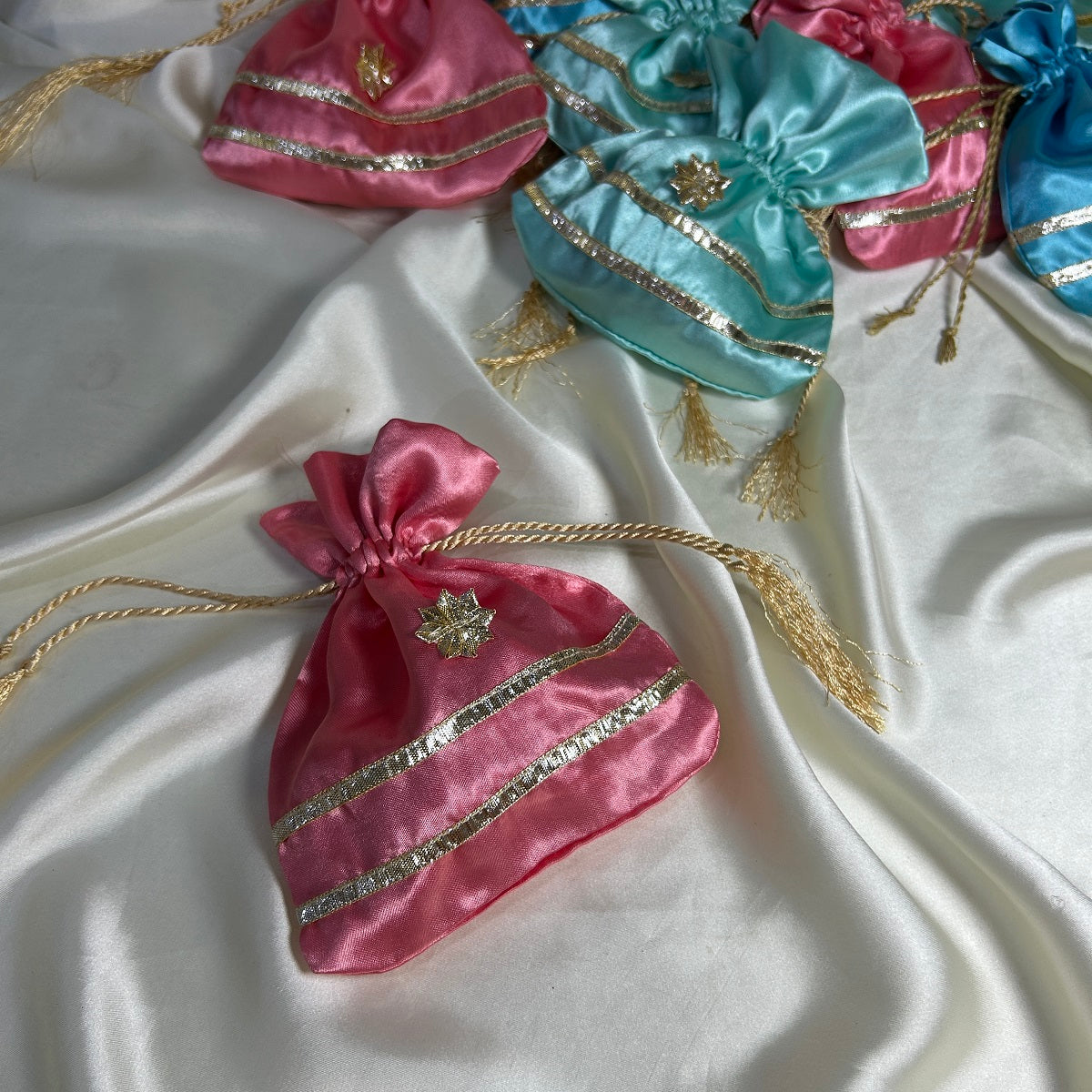 Silk Pouches with Gota