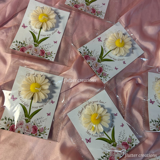 Daisy Candle favour Card