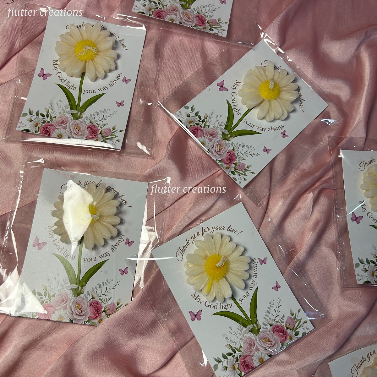 Daisy Candle favour Card