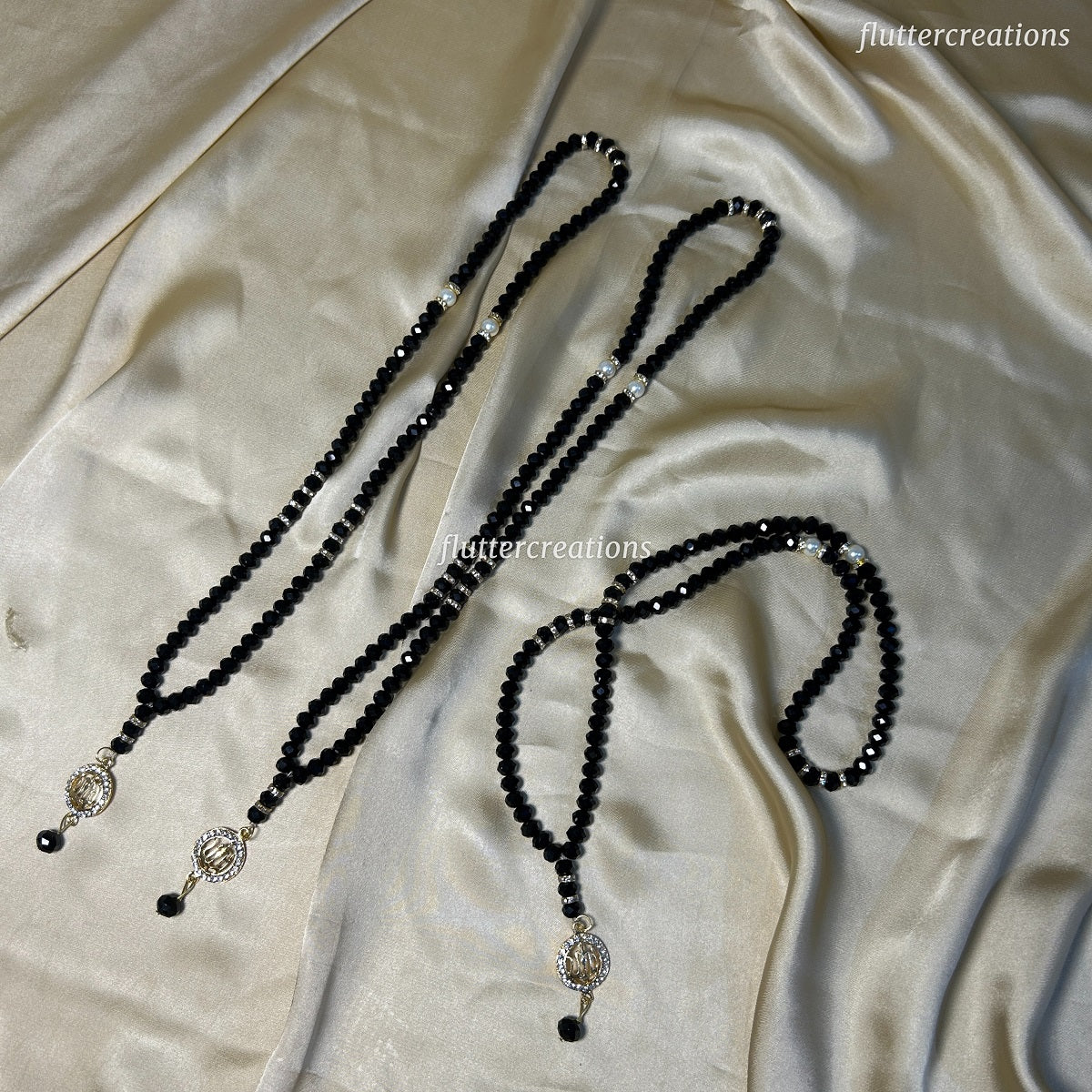 Crystal Pearls Tasbeeh - Elegant Beaded Islamic Prayer Beads