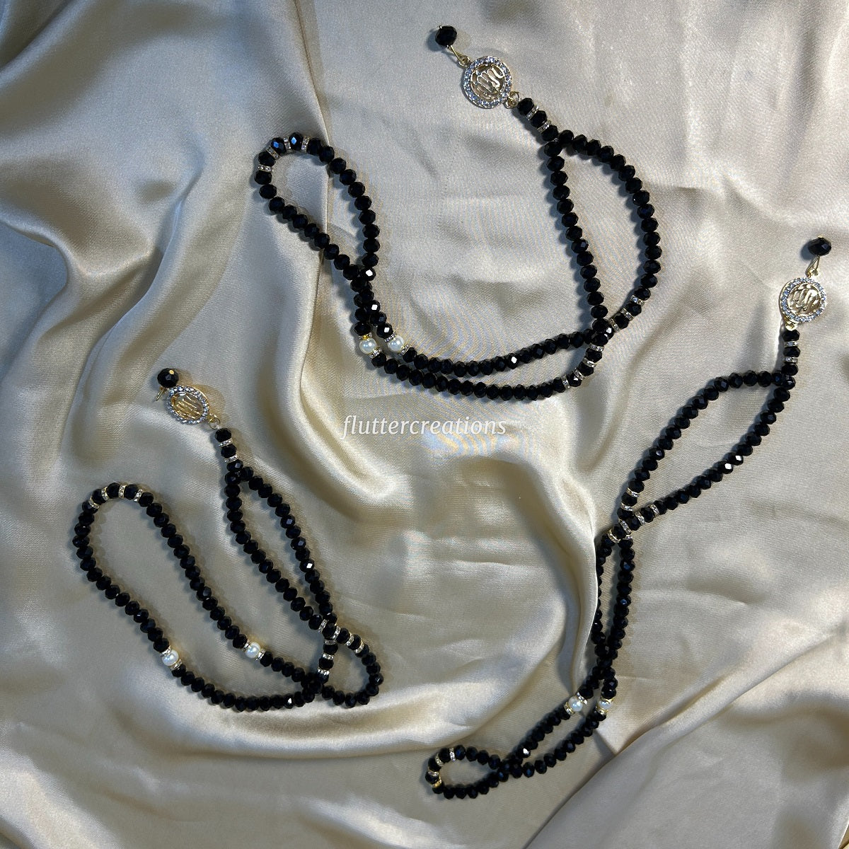 Crystal Pearls Tasbeeh - Elegant Beaded Islamic Prayer Beads
