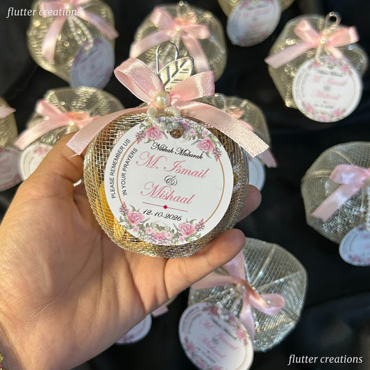 Apple Nikkah Bid Box with Ribbon and Tag (Imported)