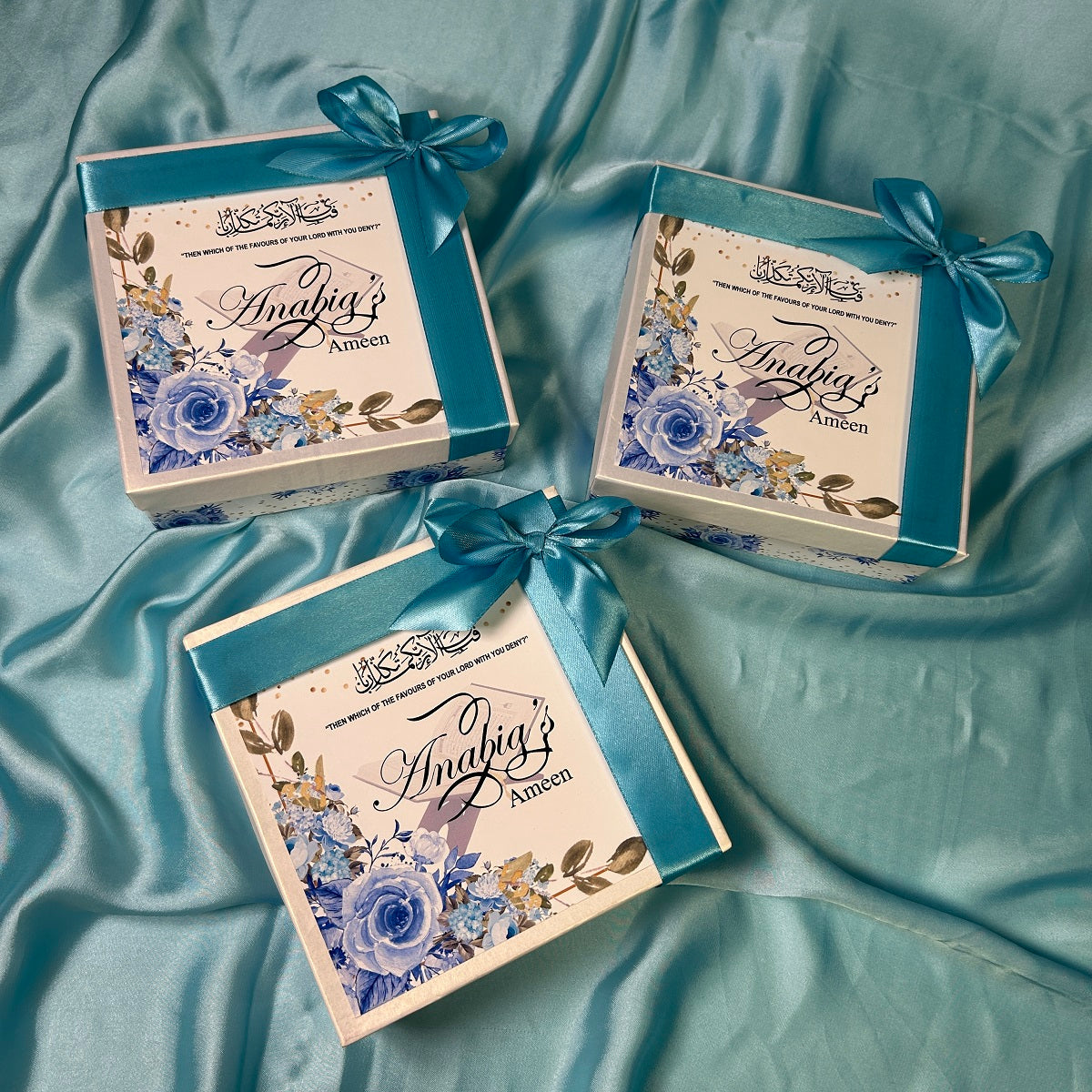 Ameen Box with Floral Theme Print & Ribbon