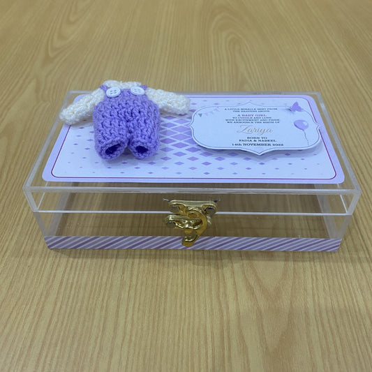 Miracle Lavender - Baby Girl Announcement Acrylic Box